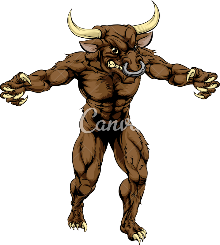 Minotaur Bull Sports Mascot - Bull Minotaur (718x800)