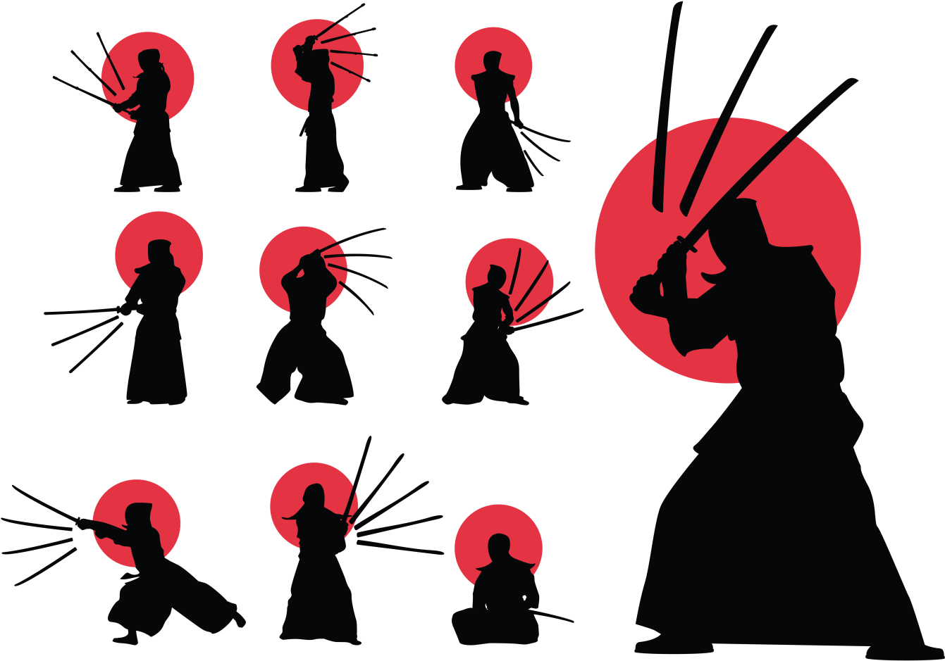 Kendo Silhouette Vector - Kendo Silhouette (1400x980)