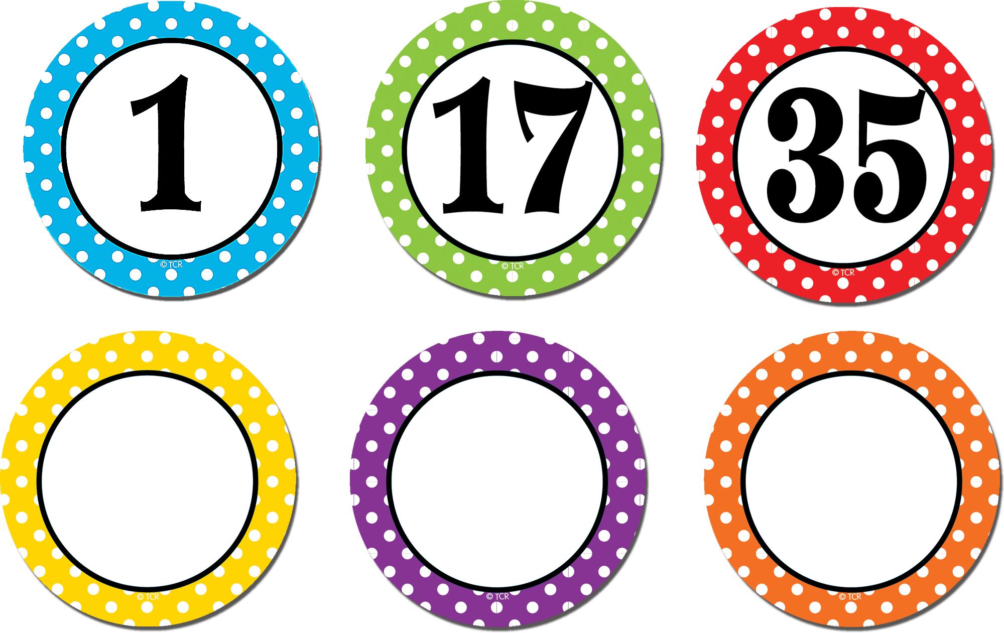 Polka Dots Numbers Magnetic Accents Tcr77211 Teacher - Polka Dot Circle Numbers (2000x1261)