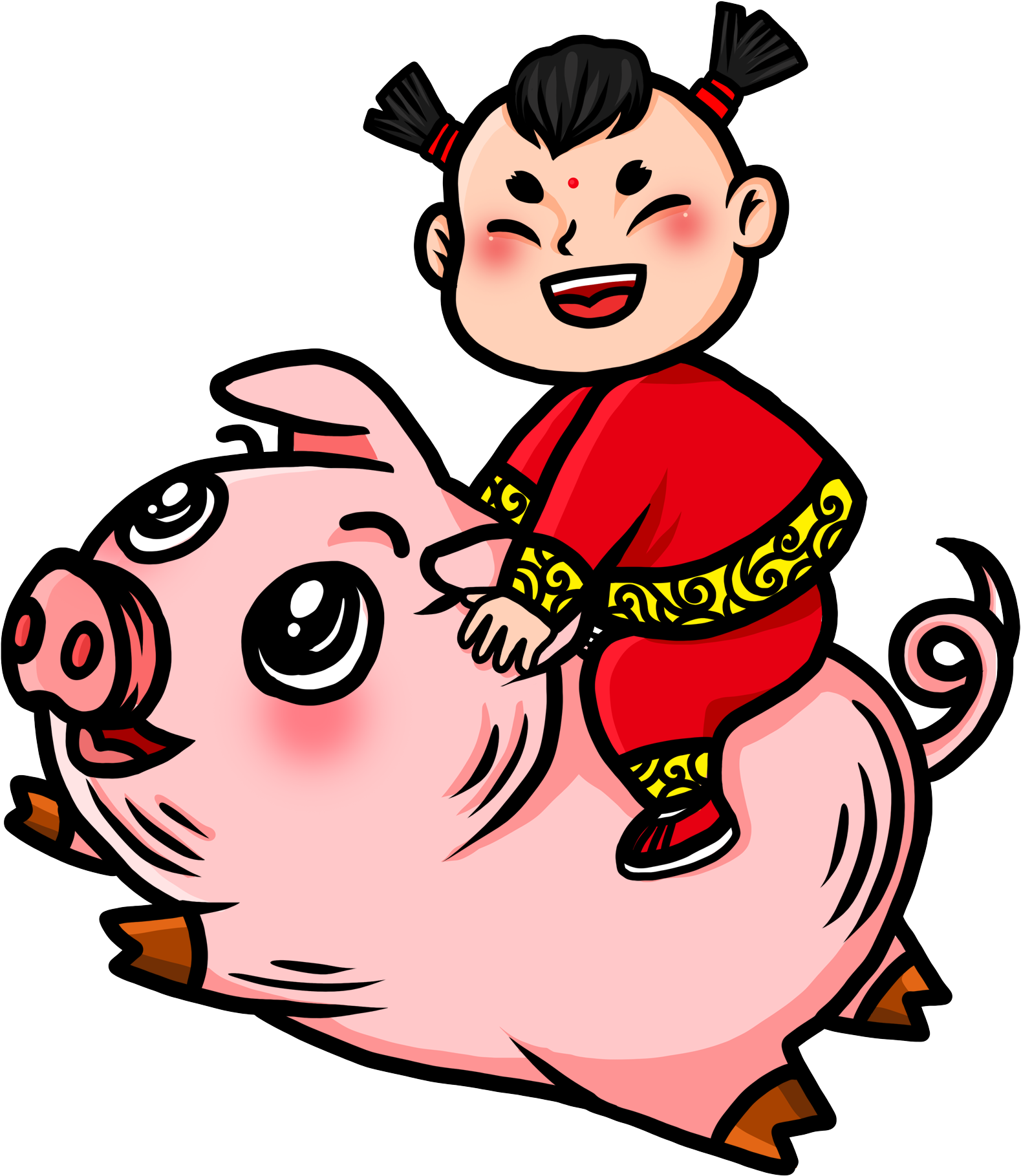 Painted Chinese Style New Year Png And Psd - Cartoon (2000x2000)