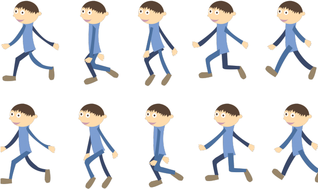 Playing Clipart Kid Movement - Cartoon Man Walking Animation (640x480)