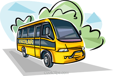 Brazilian School Bus Royalty Free Vector Clip Art - Imagens De Transporte Escolar (480x323)