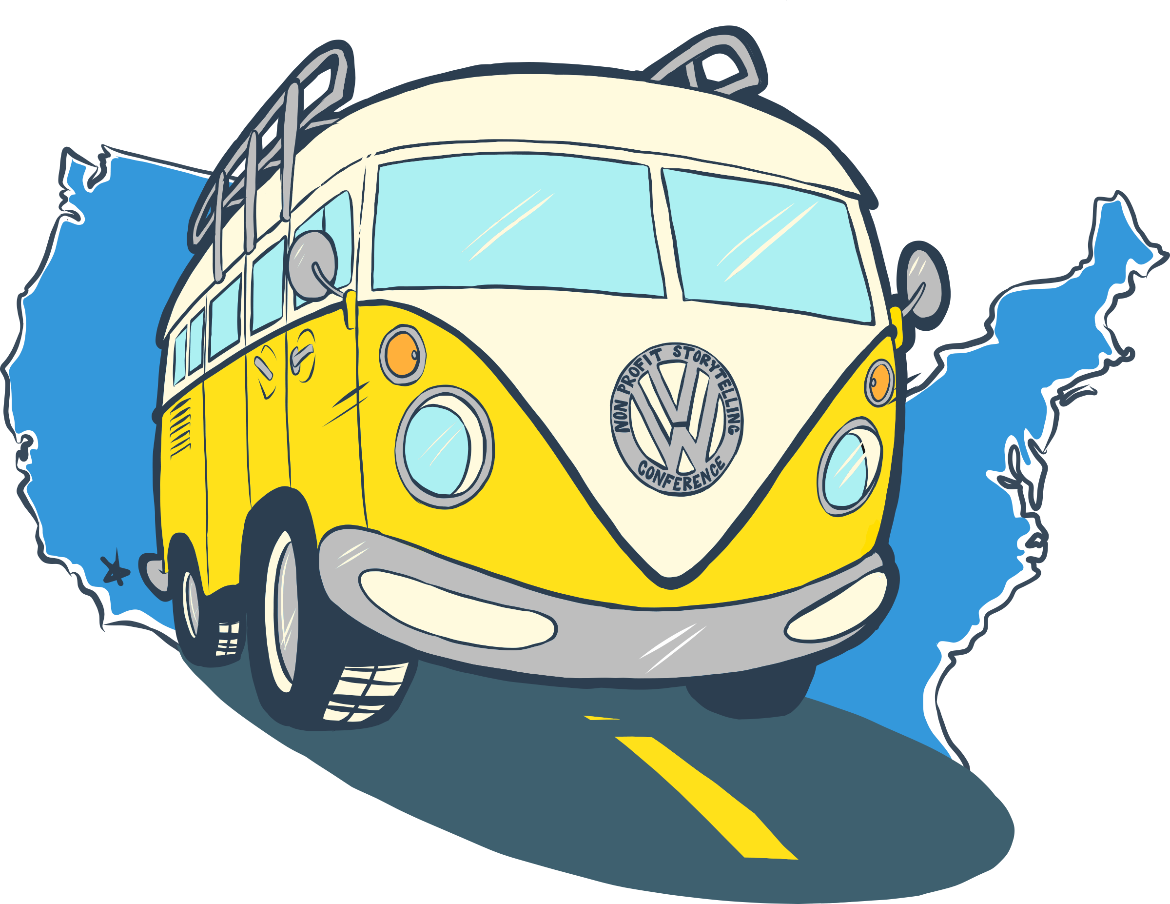Volkswagen Clipart Travel Bus - Bus Trip Cartoon Png (2400x1853)