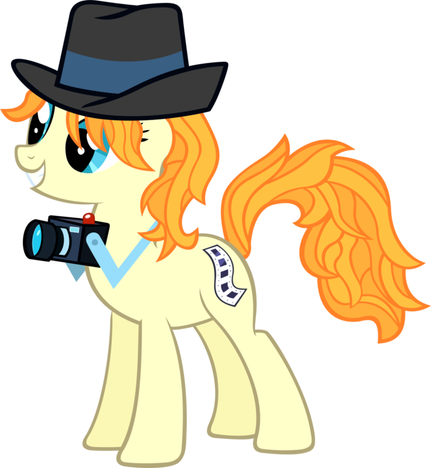 Kishmond, Camera, Hat, Press Pass, Safe, Simple Background, - Mlp Pony With Camera (858x932)