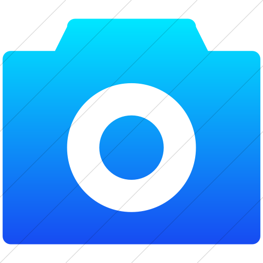 Broccolidry Camera Icon Simple Ios Blue Gradient - Circle (512x512)