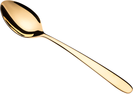 Spoon Clipart Gold Spoon - Transparent Gold Spoon Png (450x317)