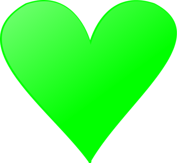 Playing Card Symbols Clip Art - Green Heart Transparent Background (600x552)