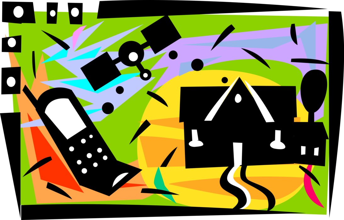Cellular Phone Home Satellite Image Illustration Of - Cellular Phone Home Satellite Image Illustration Of (1093x700)