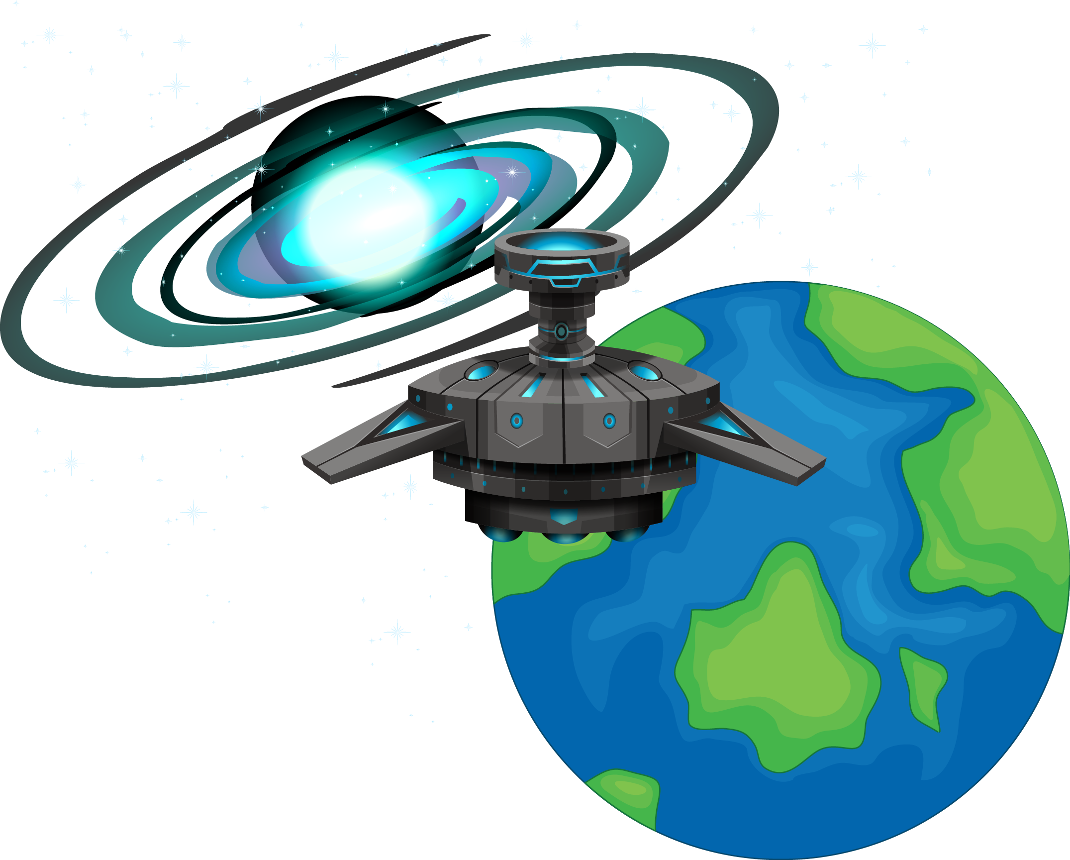 Outer Space Satellite Views Transprent - World With Face Clipart (2151x1728)