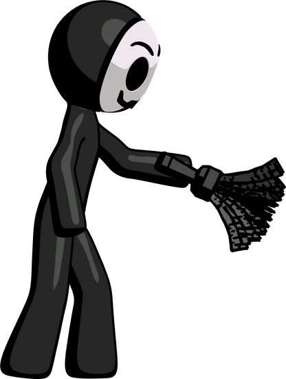 Man With Feather Duster - Feather Duster (416x550)