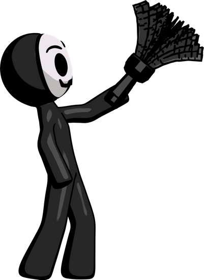 Man With Feather Duster - Stock Photography (401x550)