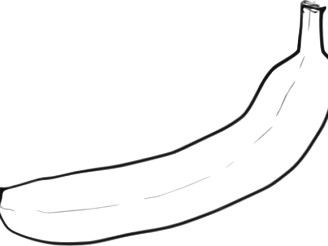 Banana Clipart Saging - Line Art (640x480)