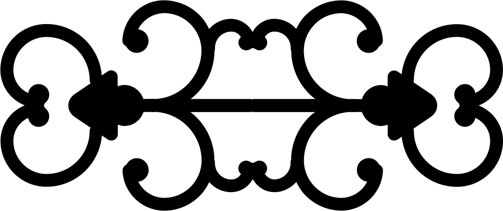 Floral Vines Mirror Effect Comments - Border Single Line Design (981x412)