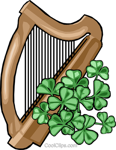 Harp Royalty Free Vector Clip Art Illustration - Irish Harp Clip Art (371x480)
