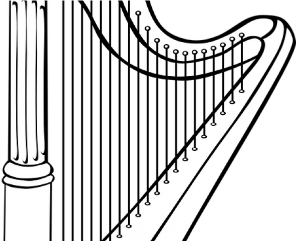 Harp Clipart Music Instrument - Instrumentos Musicales Para Colorear (640x480)