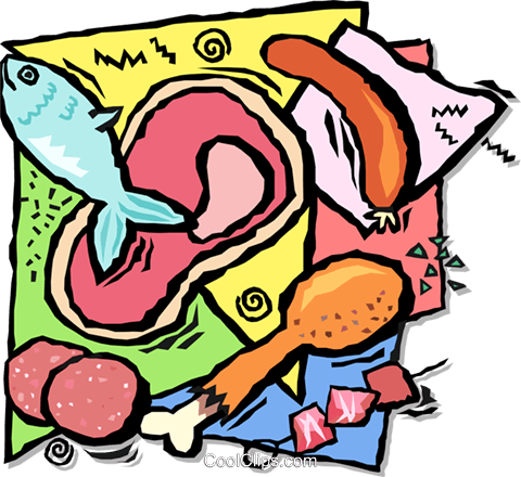 Meat Products Royalty Free Vector Clip Art Illustration - Meat Products Royalty Free Vector Clip Art Illustration (480x440)