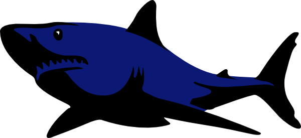 Free Clip Art Images - Dark Blue Shark (600x275)