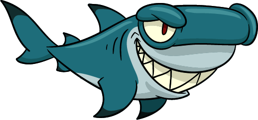Hammerhead Shark - Hammerhead Shark - Cartoon (518x242)