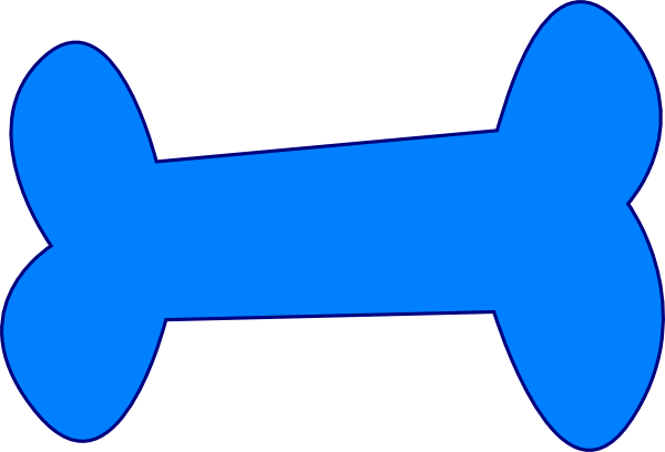Blue Dog Bone Clipart (600x408)