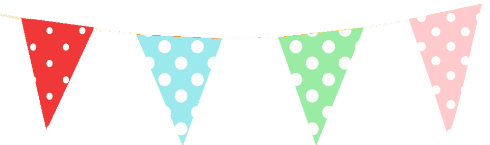 Flag Bunting Banner - Polka Dot (960x321)