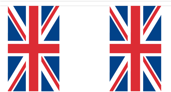 Union Jack Flag Clipart Red White Blue Bunting - Union Jack With Royal Crest (600x347)
