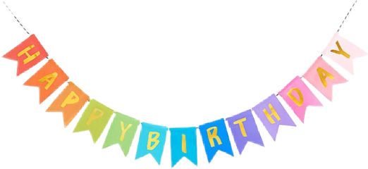Birthday Happybirthday Bunting Banner Freetoedit - Merry Christmas Clipart Garland (522x240)