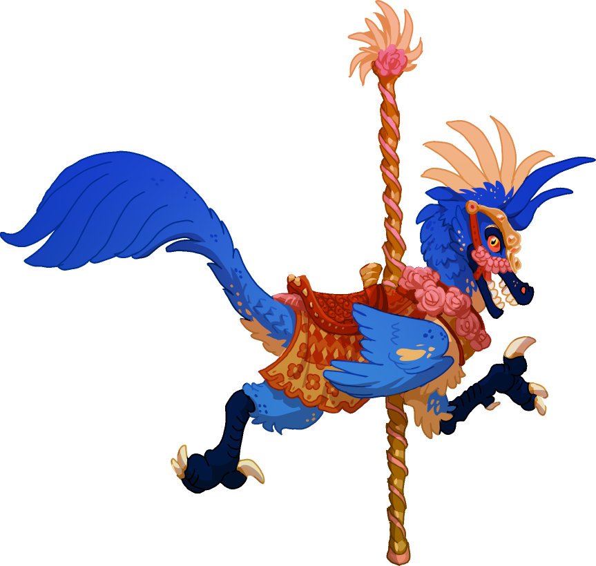 Carousel Raptor By Fablepaint - Cartoon (863x820)