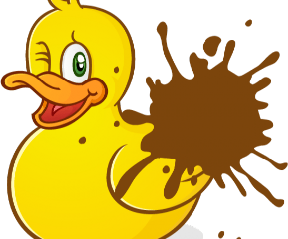 Mud Clipart Splat - Cartoon Rubber Duck (579x481)