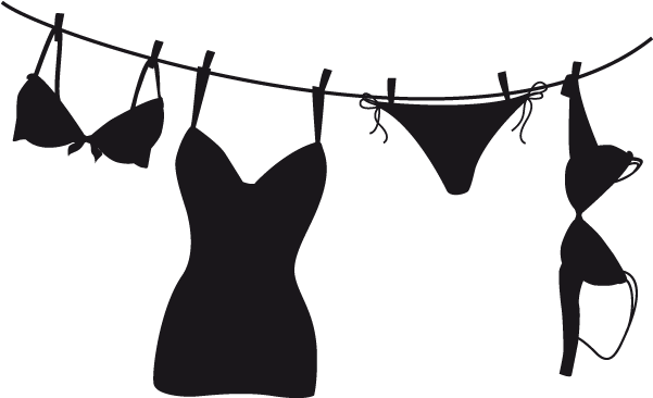 Sticker Linge Étendu - Lingerie Clothesline (600x600)