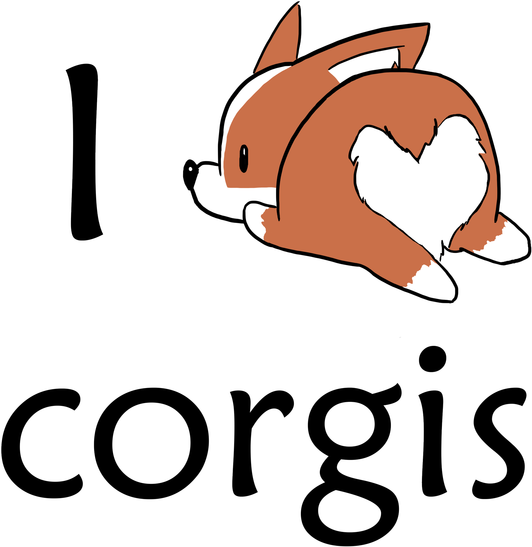 Corgi Hund, Corgis - Heart Shaped Corgi Butt Lineart (2048x2048)