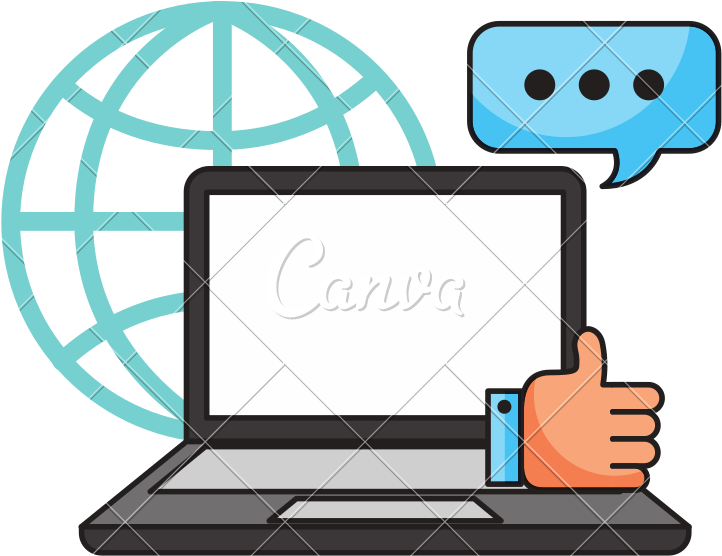 Laptop Speech Bubble Like World Call Center - Symbol Web Icon (800x800)