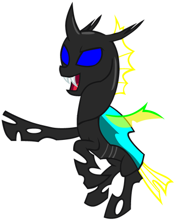 Mlp Changeling Base - Cartoon (400x467)