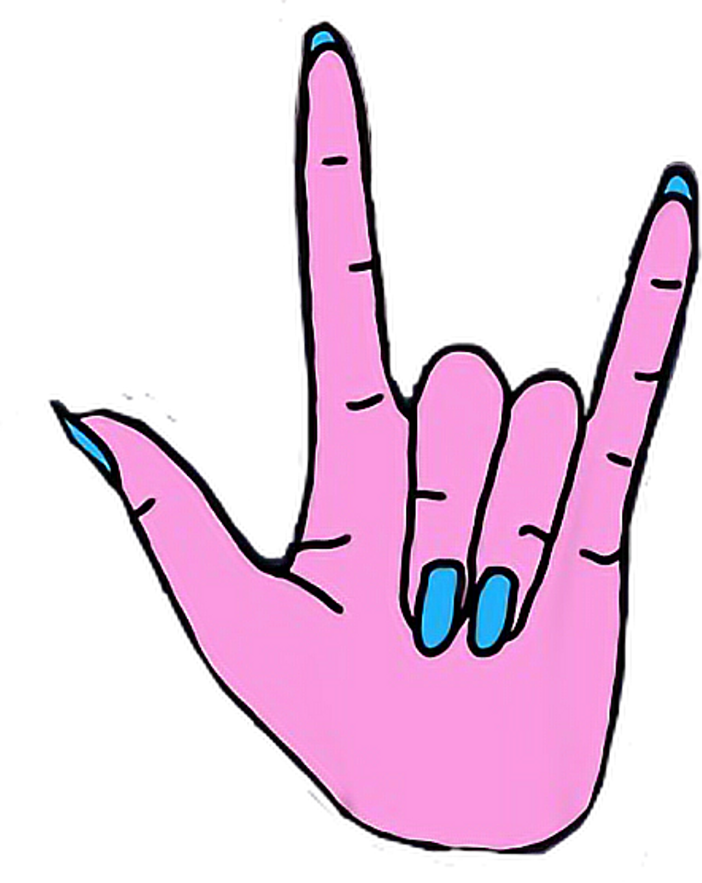 Sticker Sticker - Aesthetic Rock Hand Sign (1024x1288)