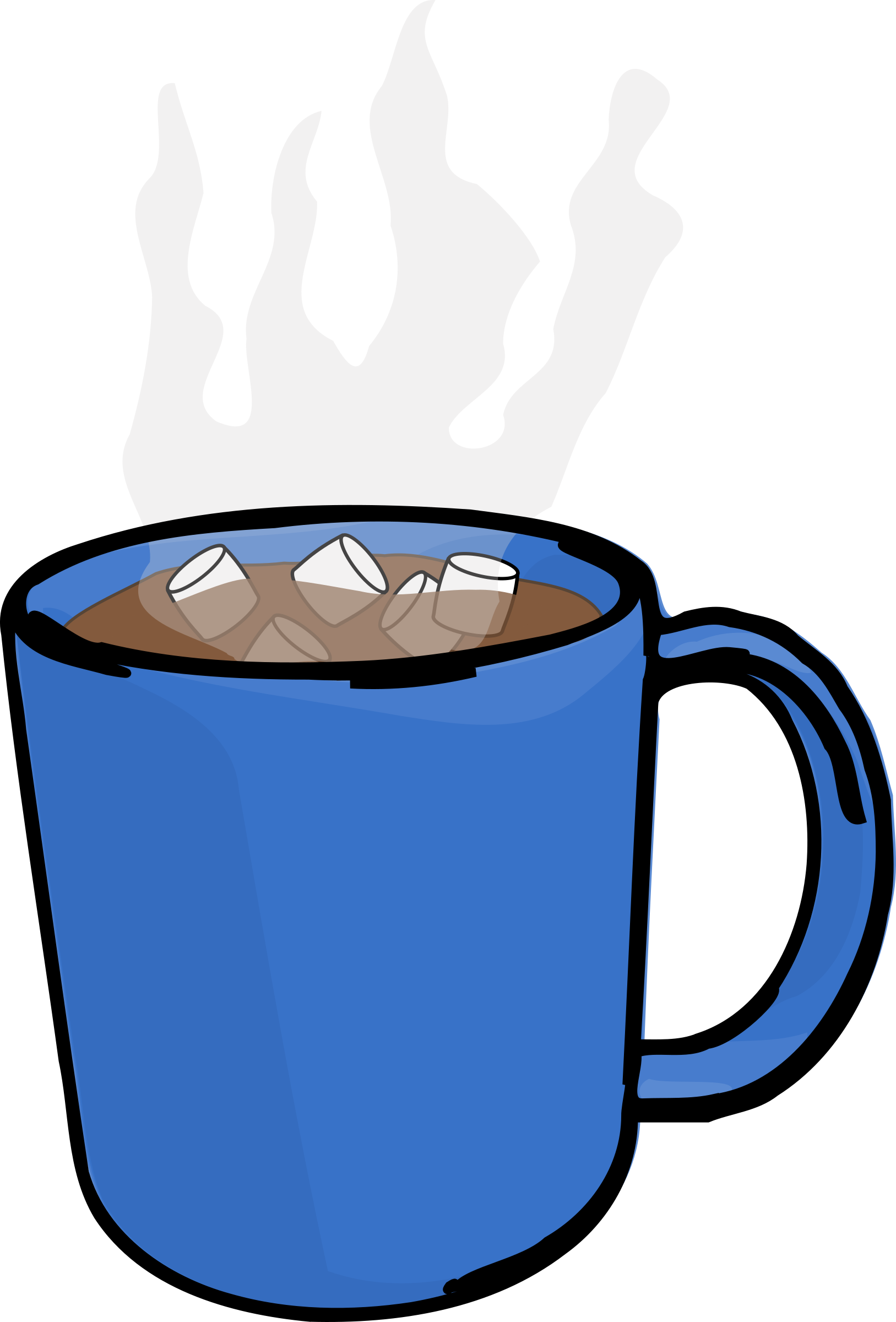 Big Image - Hot Chocolate Blue Mug Clip Art (1627x2400)