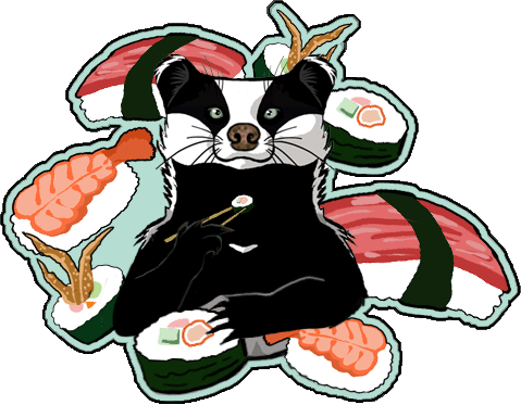 Sushi Logo By Mudpaw On Deviantart - Cartoon (479x373)
