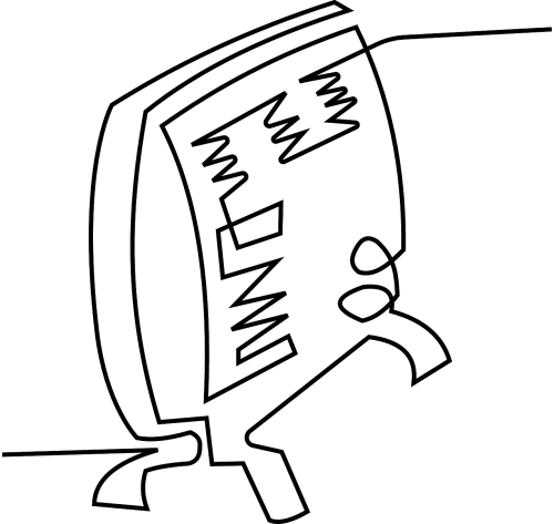 Vector Graphics - Black And White Heater Clipart (500x473)