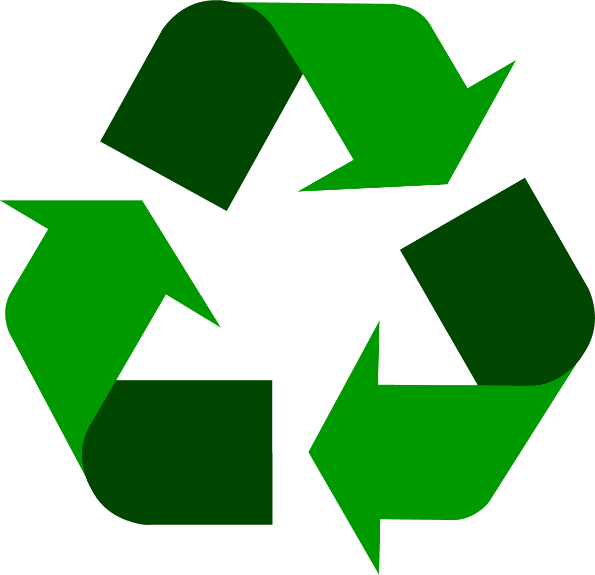 Dark Green Universal Recycling Symbol - Transparent Background Recyclable Logo (1200x1161)