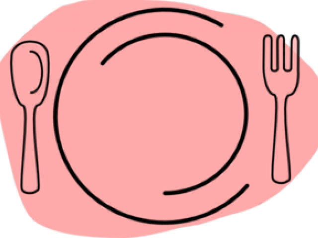 Dinner Plate Clipart Pink Spoon - Spoon And Fork (640x480)