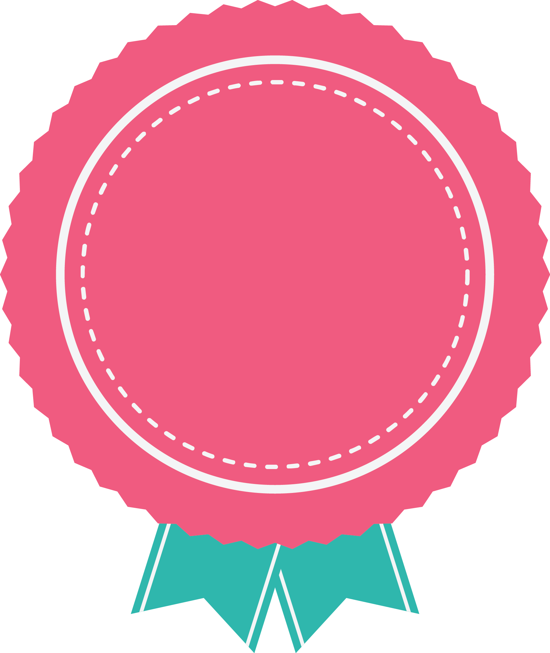 Pink Badge With Green Ribbon - 3 For 2 (1773x2105)