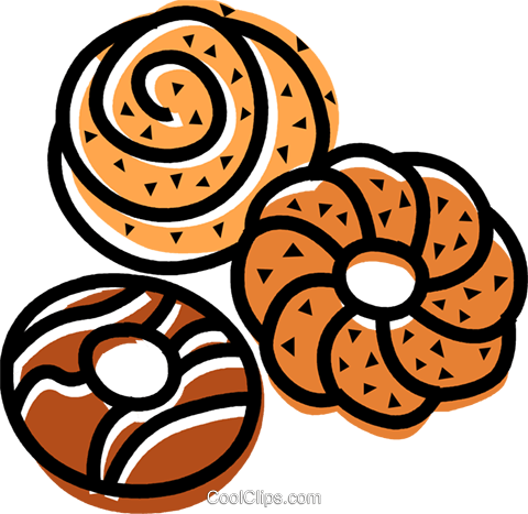 Donuts Royalty Free Vector Clip Art Illustration - Pastries Images Clip Art (480x467)