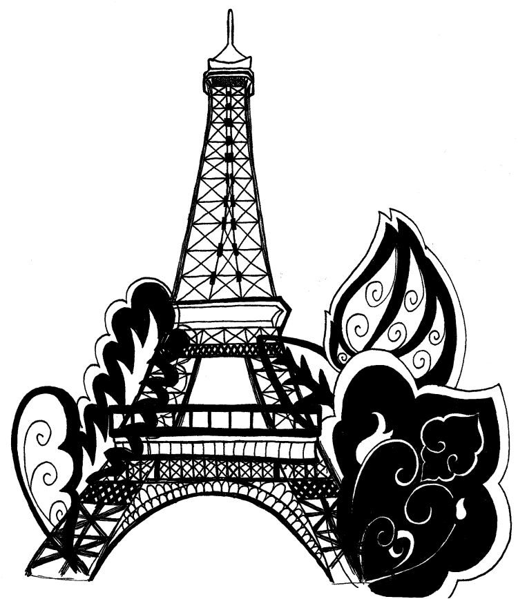 Free Eiffel Tower Clipart - Paris Eiffel Tower Coloring Pages (764x898)