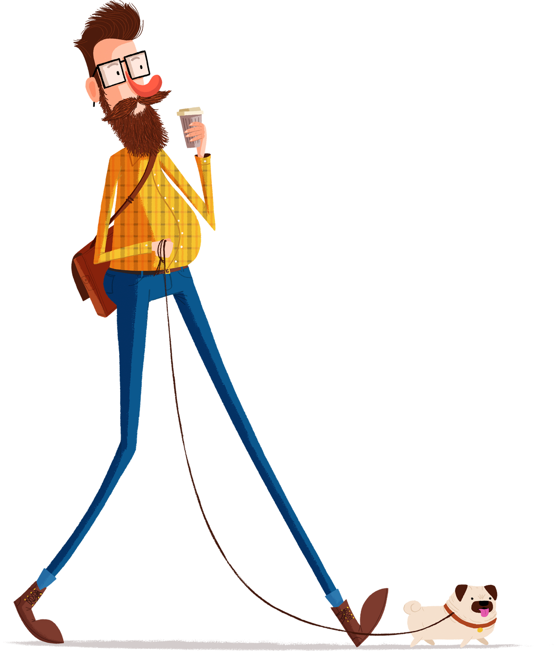 It's A Walk In The Park, No Having To Deal With Briefcase - Illustration (1139x1339)