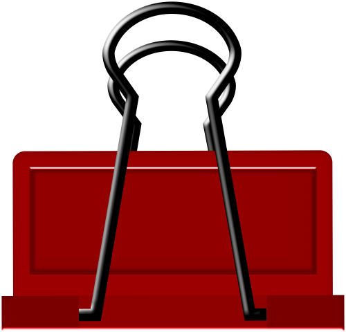Red Binder Clip Art - Black Transparent Binder Clip (500x480)