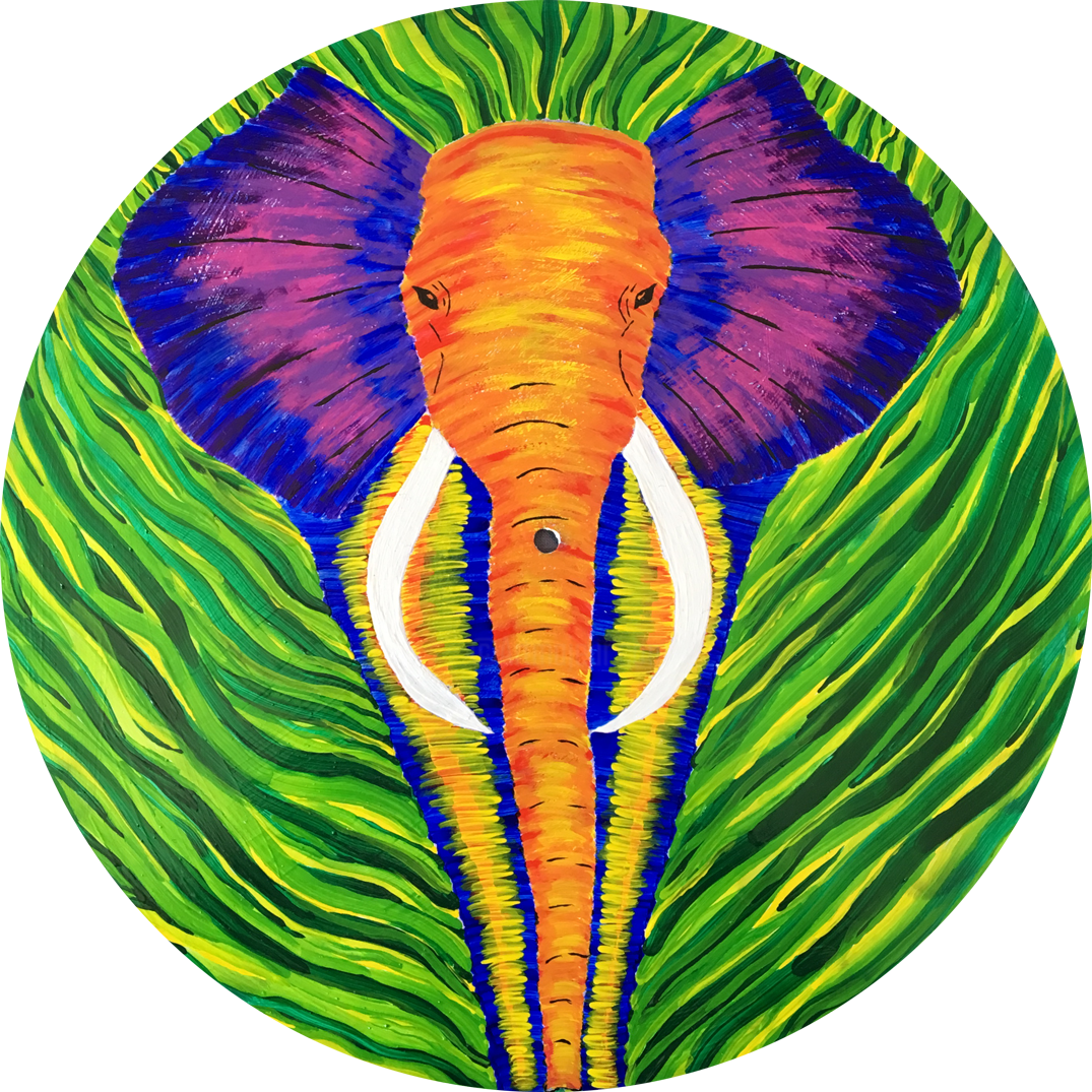 Rainforest Elephant Painting (30x30x0 - Illustration (1075x1075)