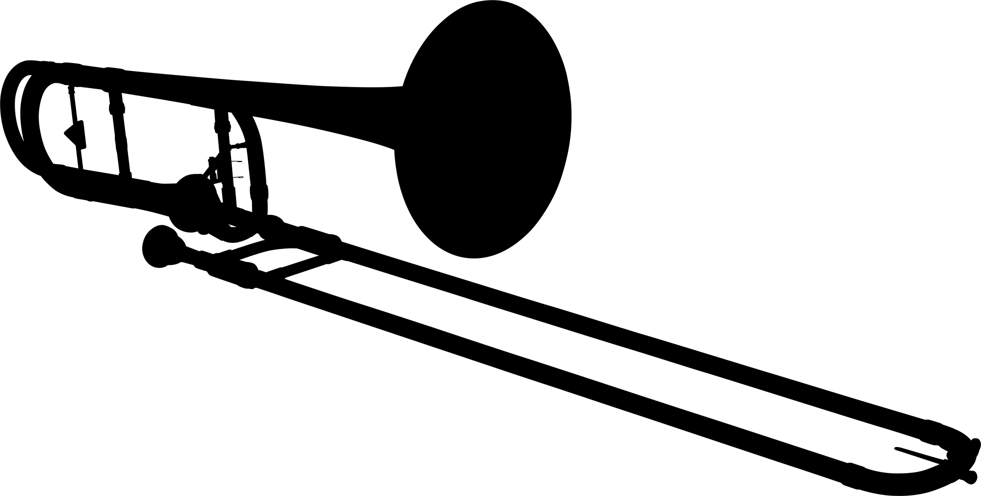 Trombone Silhouette - Types Of Trombone (2000x1013)