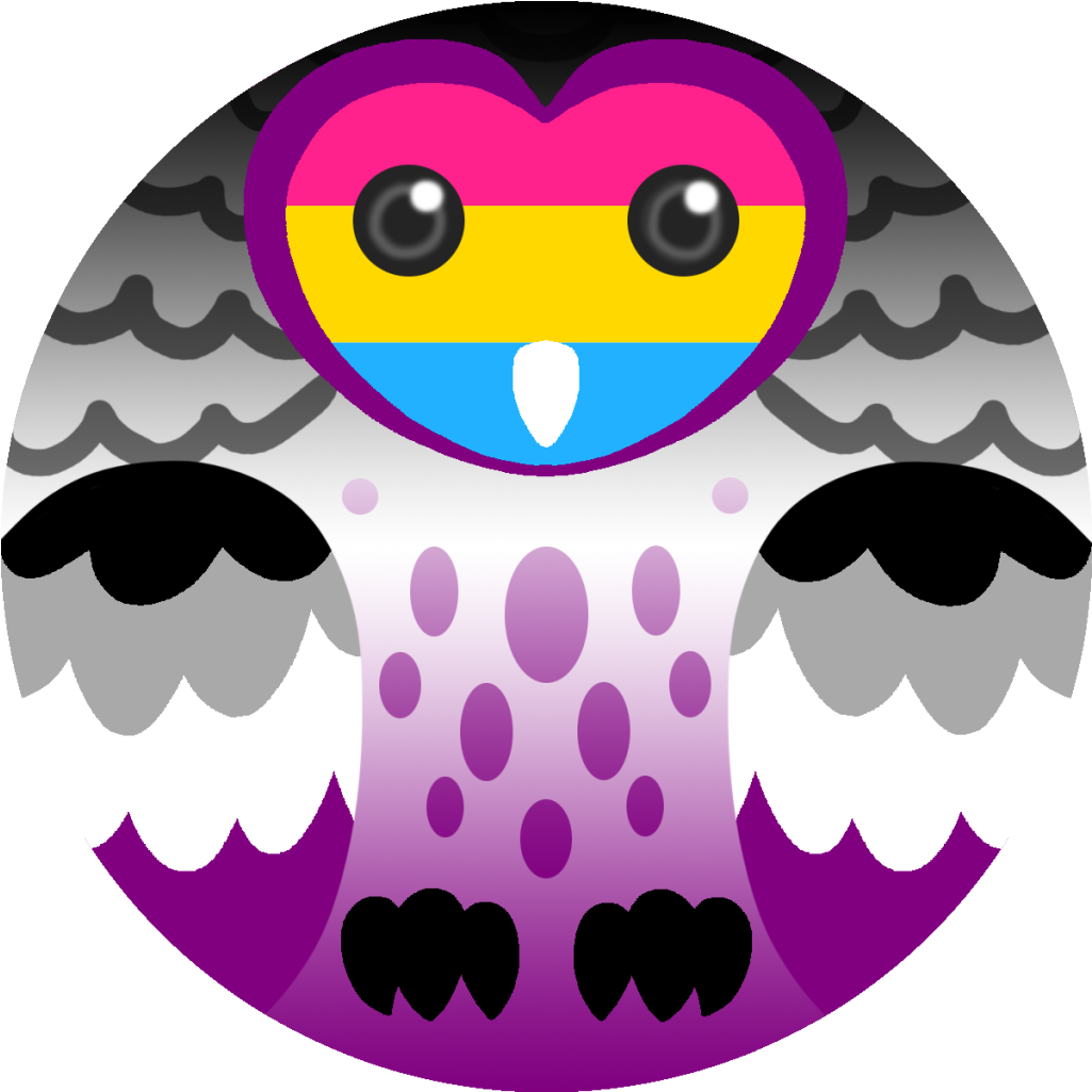 Heh Clipart Owl - Grey Aromantic Asexual Owl (1280x1280)
