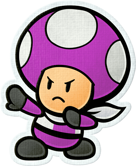 Luigi Clipart Color - Paper Mario Color Splash Purple Toad (576x701)