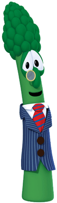 Archibald Asparagus Wearing Suit - Asparagus Veggie Tale (400x400)