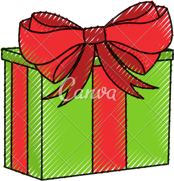 Christmas Gift Cartoon - Gift Wrapping (800x800)