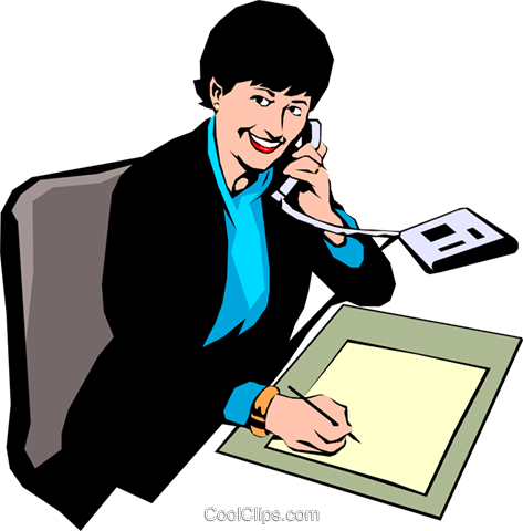 Woman On Phone Royalty Free Vector Clip Art Illustration - Cartoon (473x480)